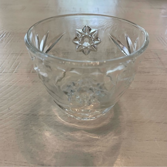 Prescut Clear Open Sugar by Anchor Hocking Pressed Star Fan Design - Picture 3 of 11